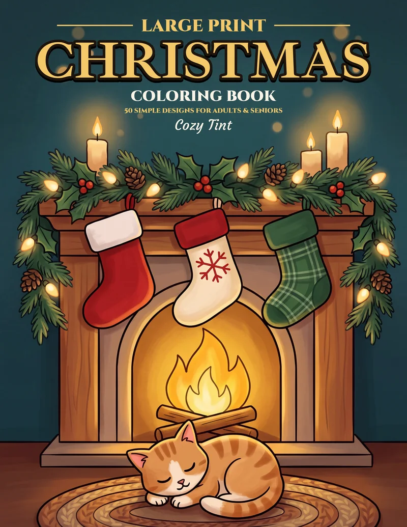 Cover of Large Print Christmas Coloring Book
